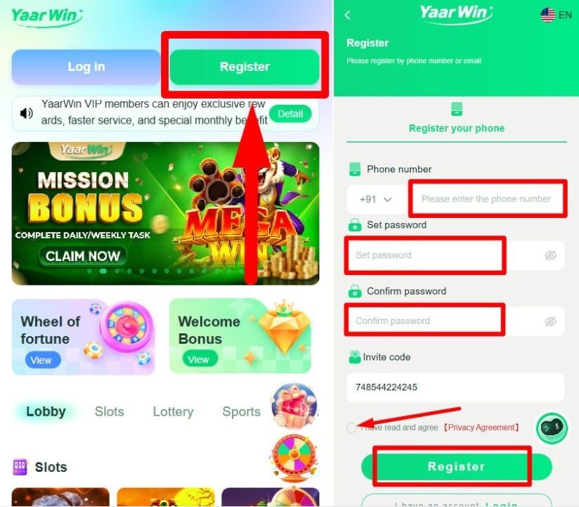 Registration Guide - Login and Register